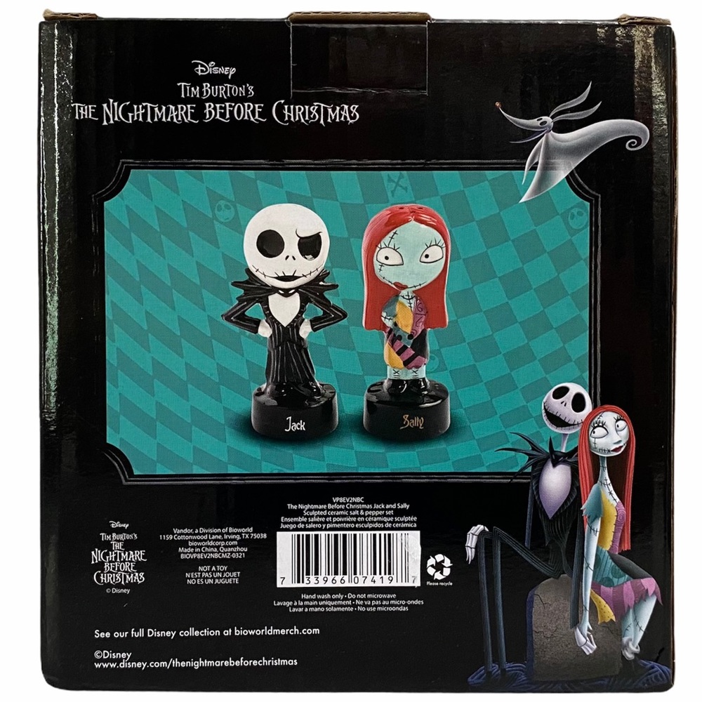Disney Salt & Pepper Shakers Jack & Sally Nightmare Before Christmas - Picture 12 of 12